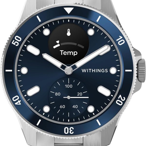 WITHINGS Scanwatch Nova - Heart Health Hybrid Smart Watch for Men & Women - SPO2, Temperature Monitoring, Sleep, Respiratory Health, Cycle Monitoring, 30-day Battery Life, Apple iOS/Android