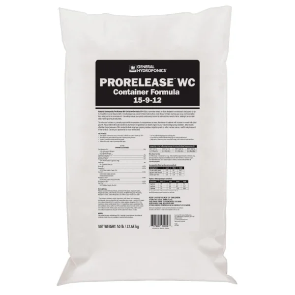 General Hydroponics ProRelease Warmer Climate Contain Formula 50 Ib