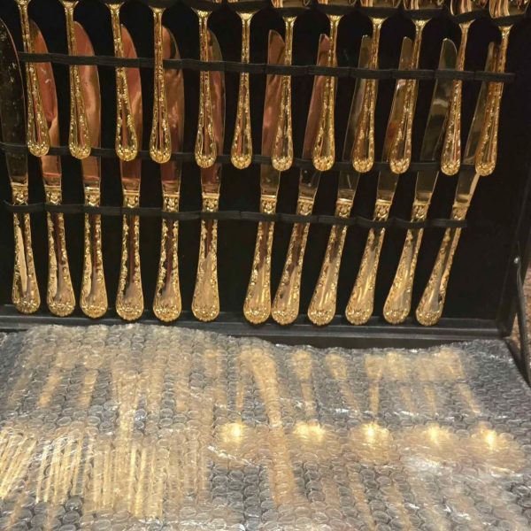 Vintage Golden and silverware set.