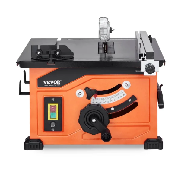 VEVOR Table Saw, 1200 W Portable Compact Tablesaw, 210 MM Saw Blade O.D Construction Circular Saw, 225 MM Max. Cutting Capacity, 4800 RPM Cutting Speed, With 24-tooth Saw Blade, Miter Gauge, For Diy Woodworking & Furniture Making