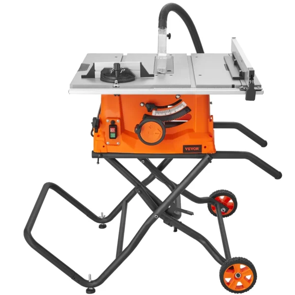 VEVOR 25.4 cm Table Saw w/ Stand Electric Cutting Machine 4800RPM 63.5 cm Rip Capacity